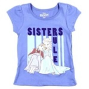Girls Frozen T-Shirt Sisters Rule Cotton Size 2T Elsa & Anna Disney